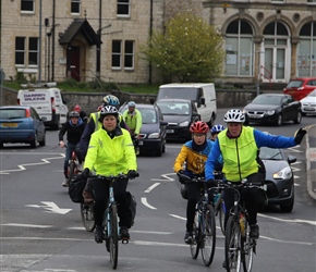 Marie and Jo tackle the double mini roundabouts in Radstock