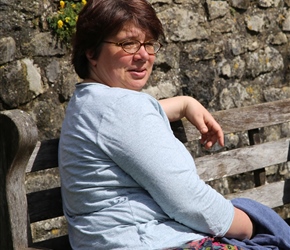 Diane at Nunney Castle