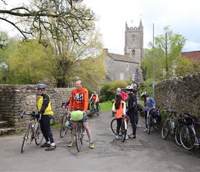 Steve and David prepare to leave Nunney Castle behind