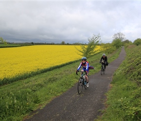 Jacob and Siobhan on Route 24 between Radstock and Mells