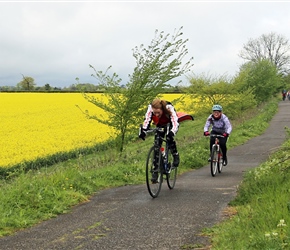 Abbie and Emma along the Cyclepath. As you can see Abbie saw me with the camera