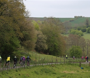 Everyone heading through the Shoscombe valley