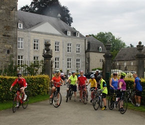 Ben leads out from Chateau de Halloy