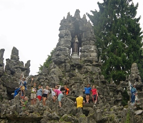 Lots of people explore the Grotto in Spontin