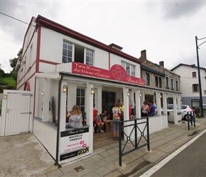 By the river is an ice cream shop. A multitude of flavors, so it would have been rude not to stop