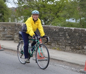 Penny Peters over Leintwardine bridge