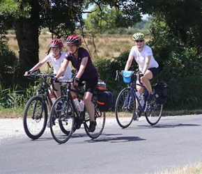 Sarah and Richard Harvey with Caroline along the coast from Mortagne