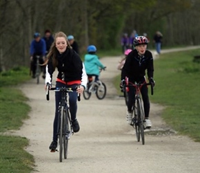 Abbie and Ned on Greenway to Stratford