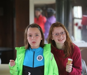 Lindsay and Alice Toy in rail carriage on Greenway to Stratford