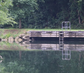 Pauline and Abbie reflected on riverbank