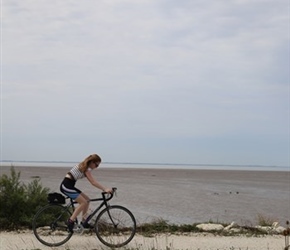 Abbie on coast cycleway