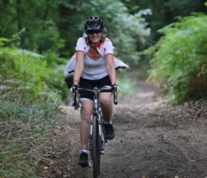 Karen on sandy track