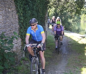 Lester on River trail in Cognac