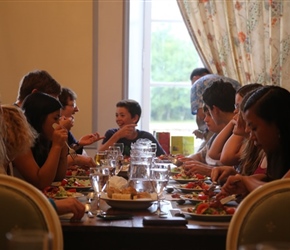 Ben at the meal at Chateau Clerbise