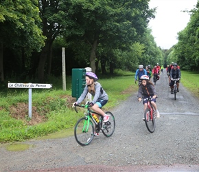 Ellie Carter and Frances Jackson exit Chateau de Perron