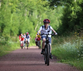 Richard Harvey on cycle path to Coutances