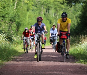 Christopher and Robert Harvey on cycle path to Coutances