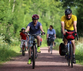 Christopher and Robert Harvey on cycle path to Coutances