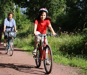 Francis on cycle path to Coutances