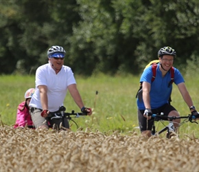 Mark and Ian on cycle route to Regneville sur Mer