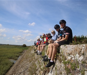 Matthew, Christopher et al lined along the sea wall