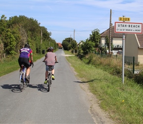 Robert and Christopher Harvey enter Utah Beach