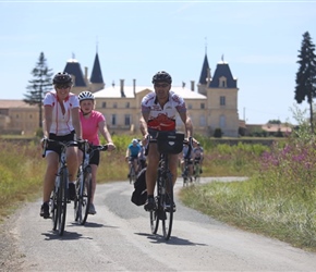 Karen, Millie, Robin and Chateau near Bordeaux