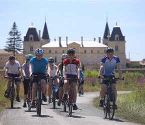 Teenagers and Chateau near Bordeaux