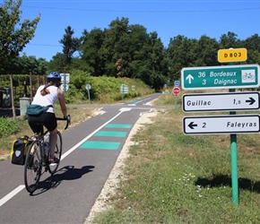 Sarah on cyclepath