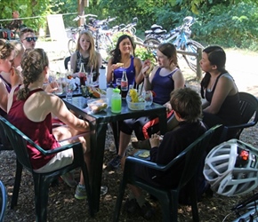 Lunch at train station on cyclepath