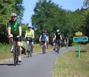 Simon at Espiet train station on cyclepath