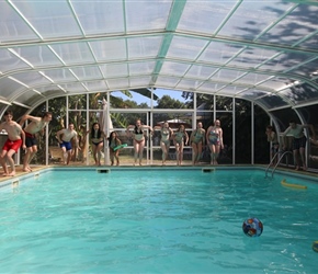 Teens in the pool at Chateau Sentout