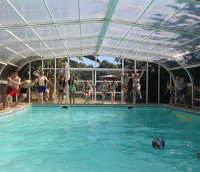 Teens in the pool at Chateau Sentout