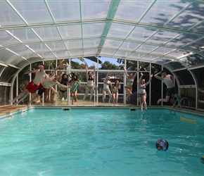 Teens in the pool at Chateau Sentout