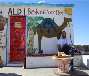 Mahmoud our guide relaxes at the coffee stop