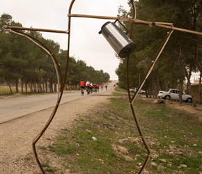 An imaginative sculpture and coffee pot marked our morning stopping point