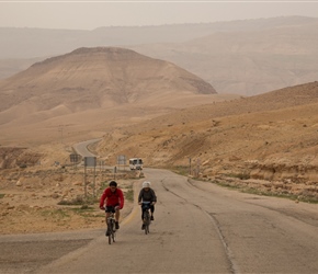 Starting from the reservoir, it's a long climb that starts shallow as here, rising through the Wadi