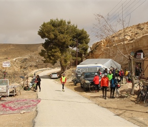 Bait Abu Ali coffee stop. Built within a cave you can get coffee, tea, souvenirs, polished rocks and a very convivial host