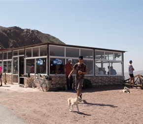 Coffe stop with quite some view at the 'Why Not Shop' One side coffee, the other side full of souvenirs