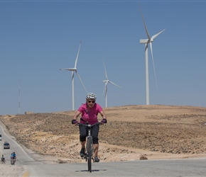 Mel passes the windmills