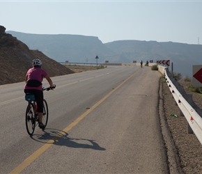 Mel on the first part of the climb