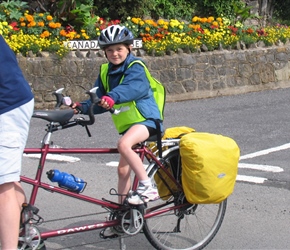 Becky Clayton on the Kiddiback Tandem