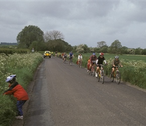 Louise picking flowers as everyone heads to Martock