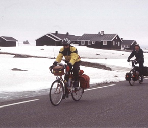 John and Patrick leave Valdresflya YHA