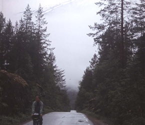 Neil cycles towards Nigardsbreen glacier