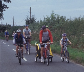 Liz, Geoff, Dave and Morgan near Bamburgh