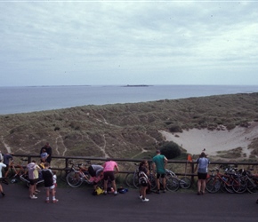 Locking bikes ready to visit Bamburgh Castle