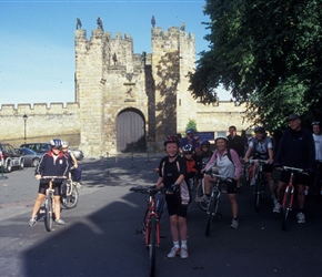 Jonathan et al about to leave Alnwick Castle