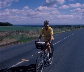 Jennifer on the climb to Brimham Rocks