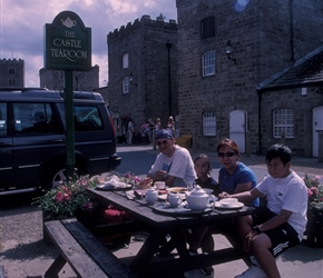 Richard, Lucy, Marites and George Klemperer at a tearoom in Ripley